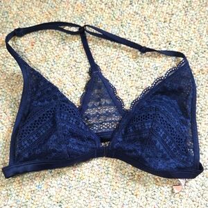 VS Lace Bralette in Navy Blue